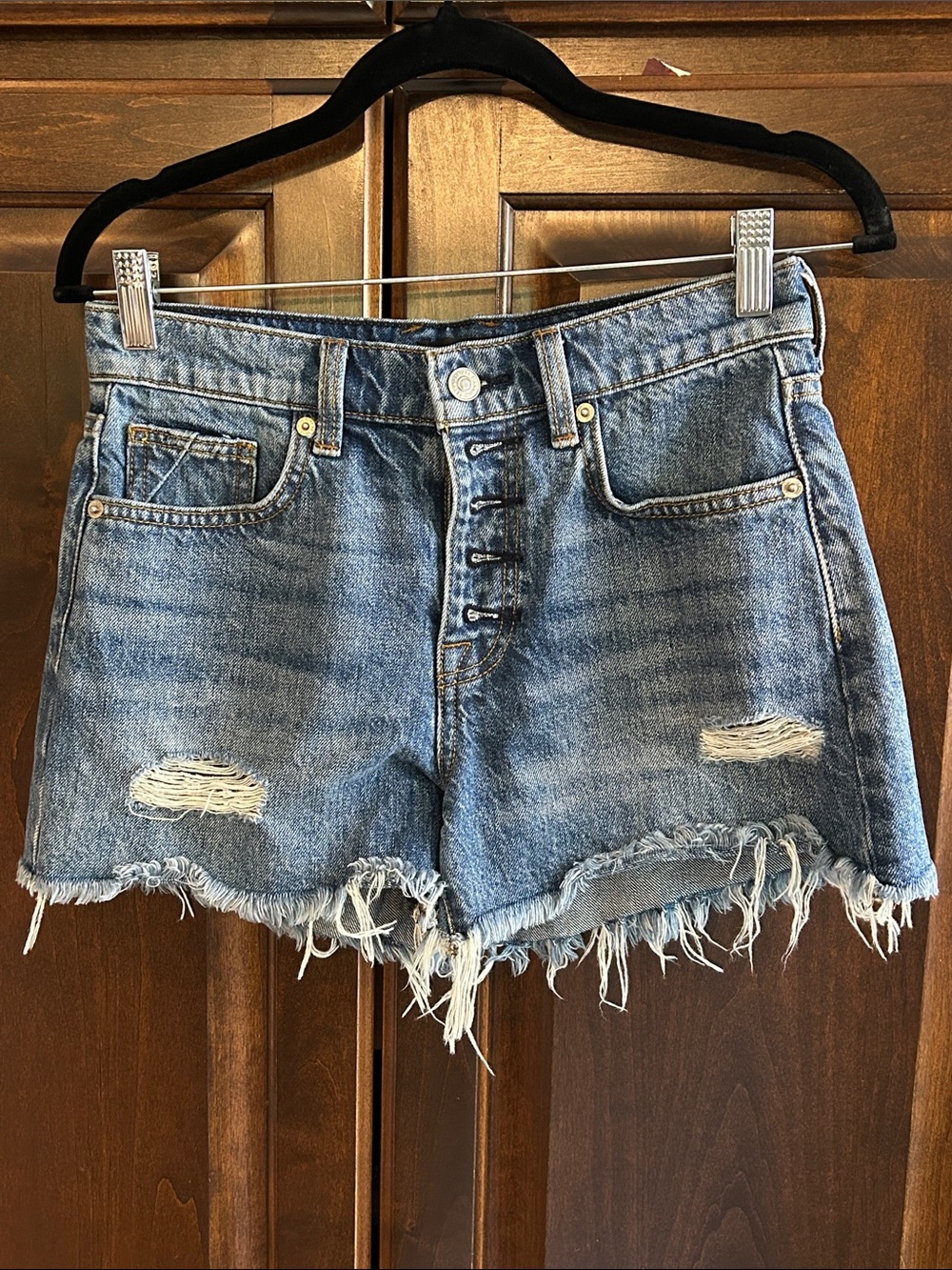 Seven for All Mankind Monroe Sz 25 Women’s Distressed Denim Shorts